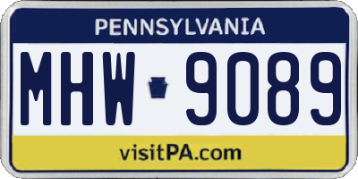PA license plate MHW9089