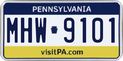 PA license plate MHW9101