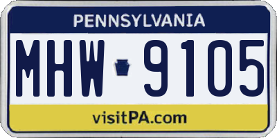 PA license plate MHW9105