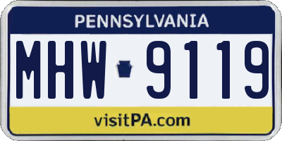 PA license plate MHW9119