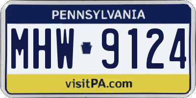 PA license plate MHW9124