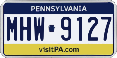 PA license plate MHW9127