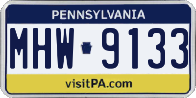 PA license plate MHW9133