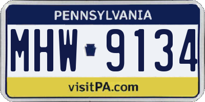 PA license plate MHW9134