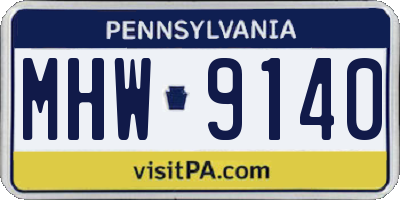 PA license plate MHW9140