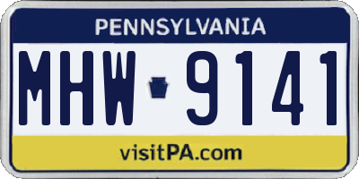 PA license plate MHW9141