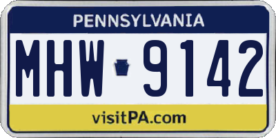 PA license plate MHW9142