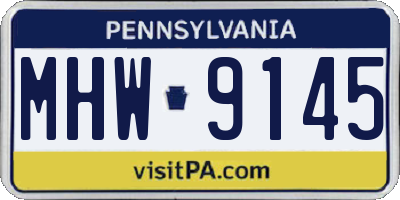PA license plate MHW9145
