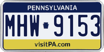 PA license plate MHW9153