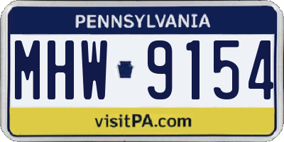 PA license plate MHW9154