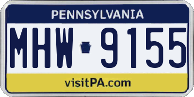 PA license plate MHW9155