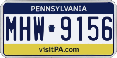 PA license plate MHW9156
