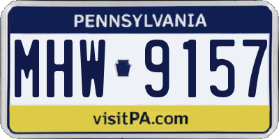 PA license plate MHW9157