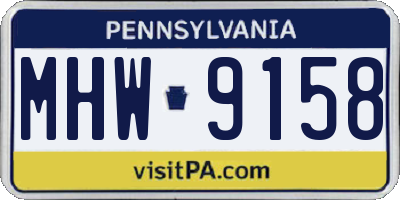 PA license plate MHW9158