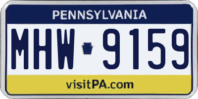 PA license plate MHW9159