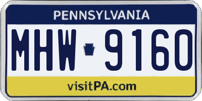 PA license plate MHW9160