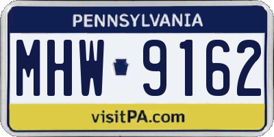 PA license plate MHW9162