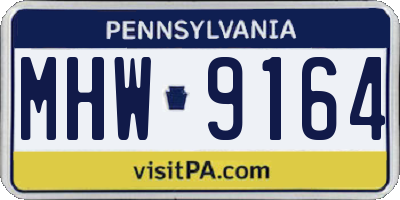 PA license plate MHW9164