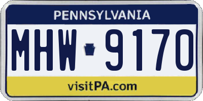 PA license plate MHW9170