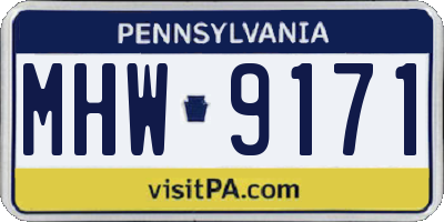 PA license plate MHW9171