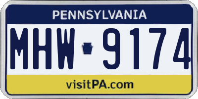 PA license plate MHW9174