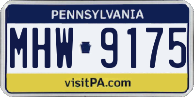 PA license plate MHW9175