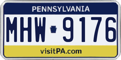 PA license plate MHW9176