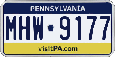PA license plate MHW9177