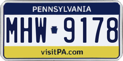 PA license plate MHW9178