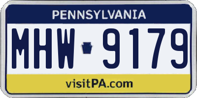 PA license plate MHW9179