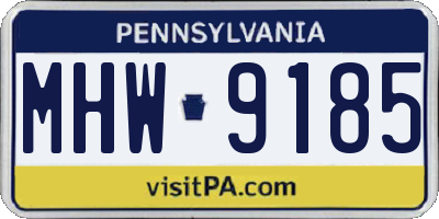PA license plate MHW9185