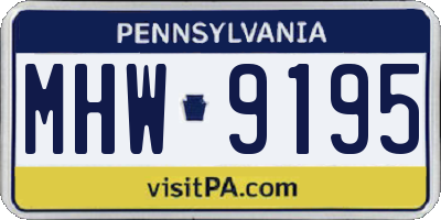PA license plate MHW9195