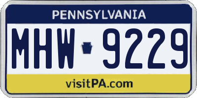 PA license plate MHW9229