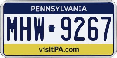 PA license plate MHW9267