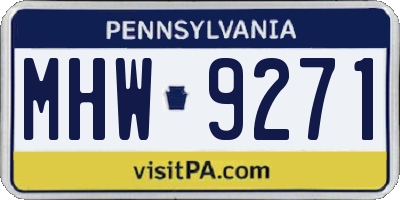 PA license plate MHW9271