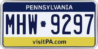 PA license plate MHW9297