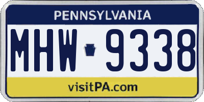 PA license plate MHW9338