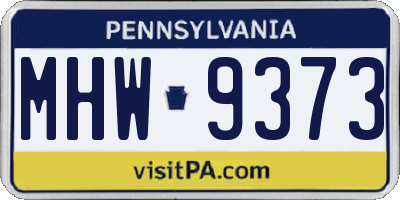 PA license plate MHW9373
