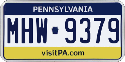 PA license plate MHW9379