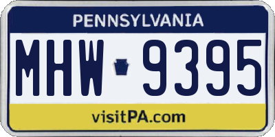 PA license plate MHW9395