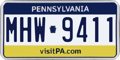 PA license plate MHW9411