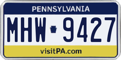 PA license plate MHW9427