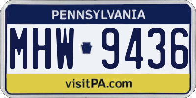 PA license plate MHW9436