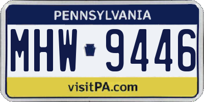 PA license plate MHW9446