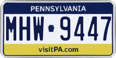 PA license plate MHW9447