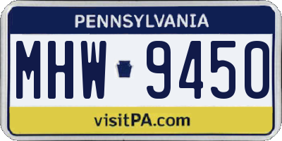 PA license plate MHW9450