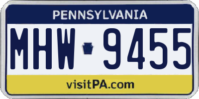 PA license plate MHW9455
