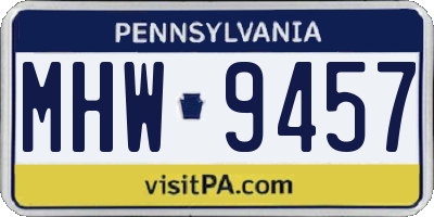 PA license plate MHW9457