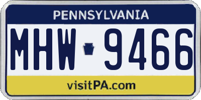 PA license plate MHW9466