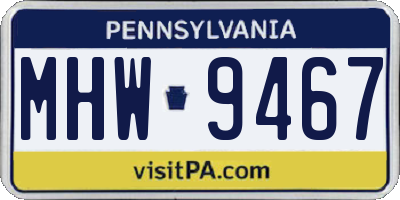 PA license plate MHW9467
